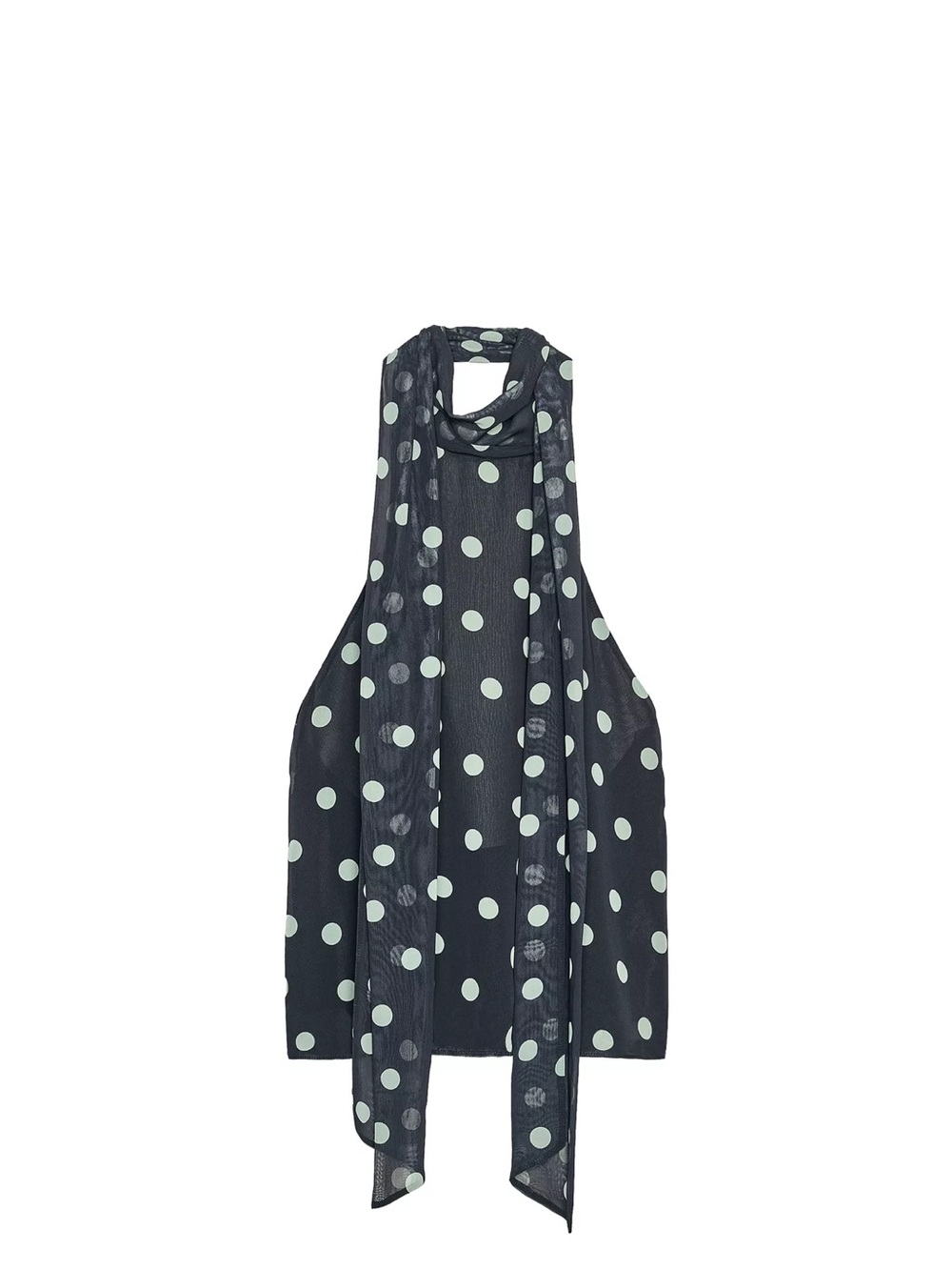 Zara dark navy polka dot top